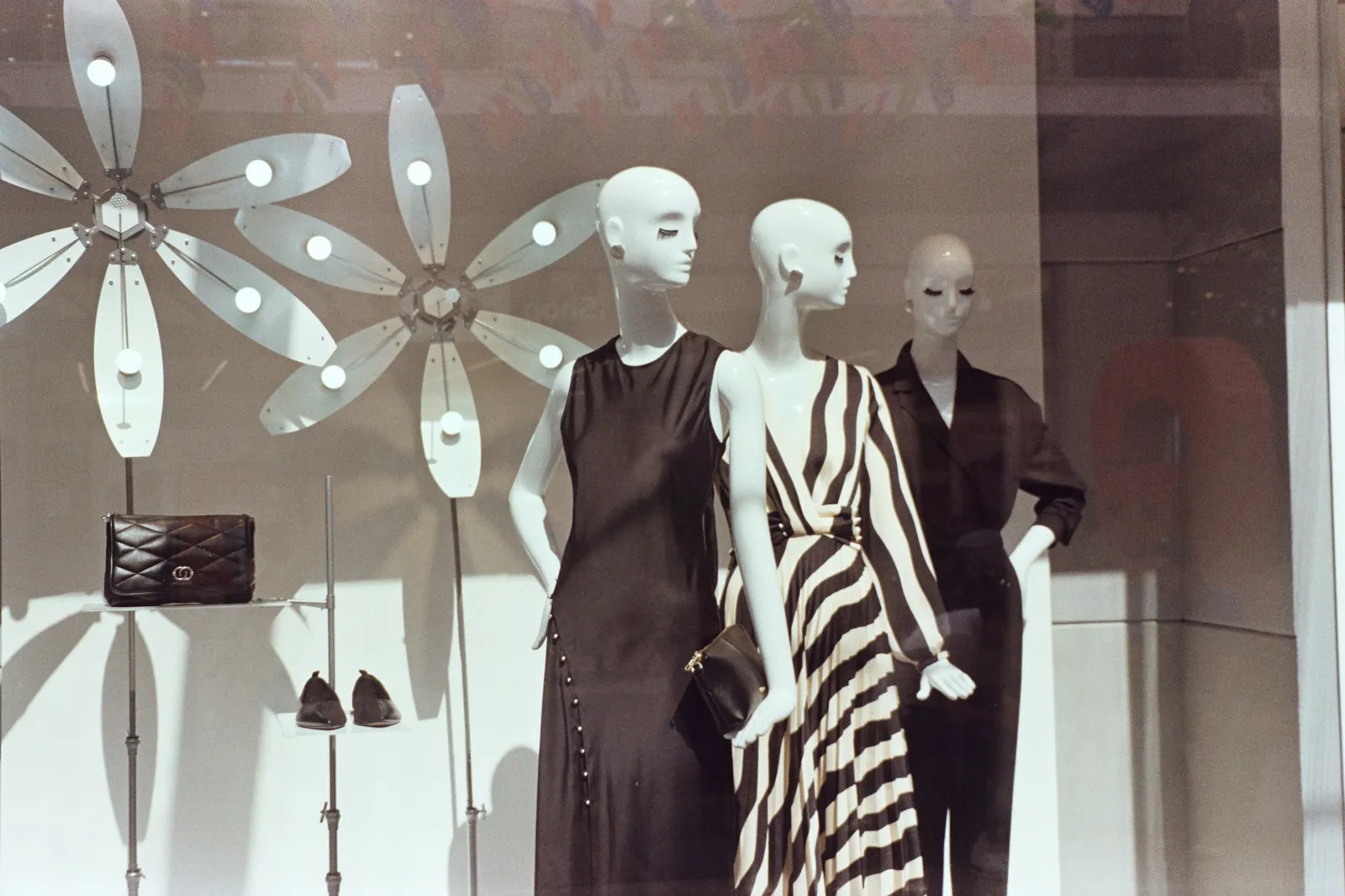 Resort wear on mannequins in a shop window